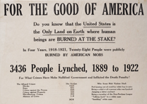 NAACP, “For the Good of America” broadside, ca. 1926. (Gilder Lehrman Collection) NAACP, “For the Good of America” broadside, ca. 1926. (GLC06197)