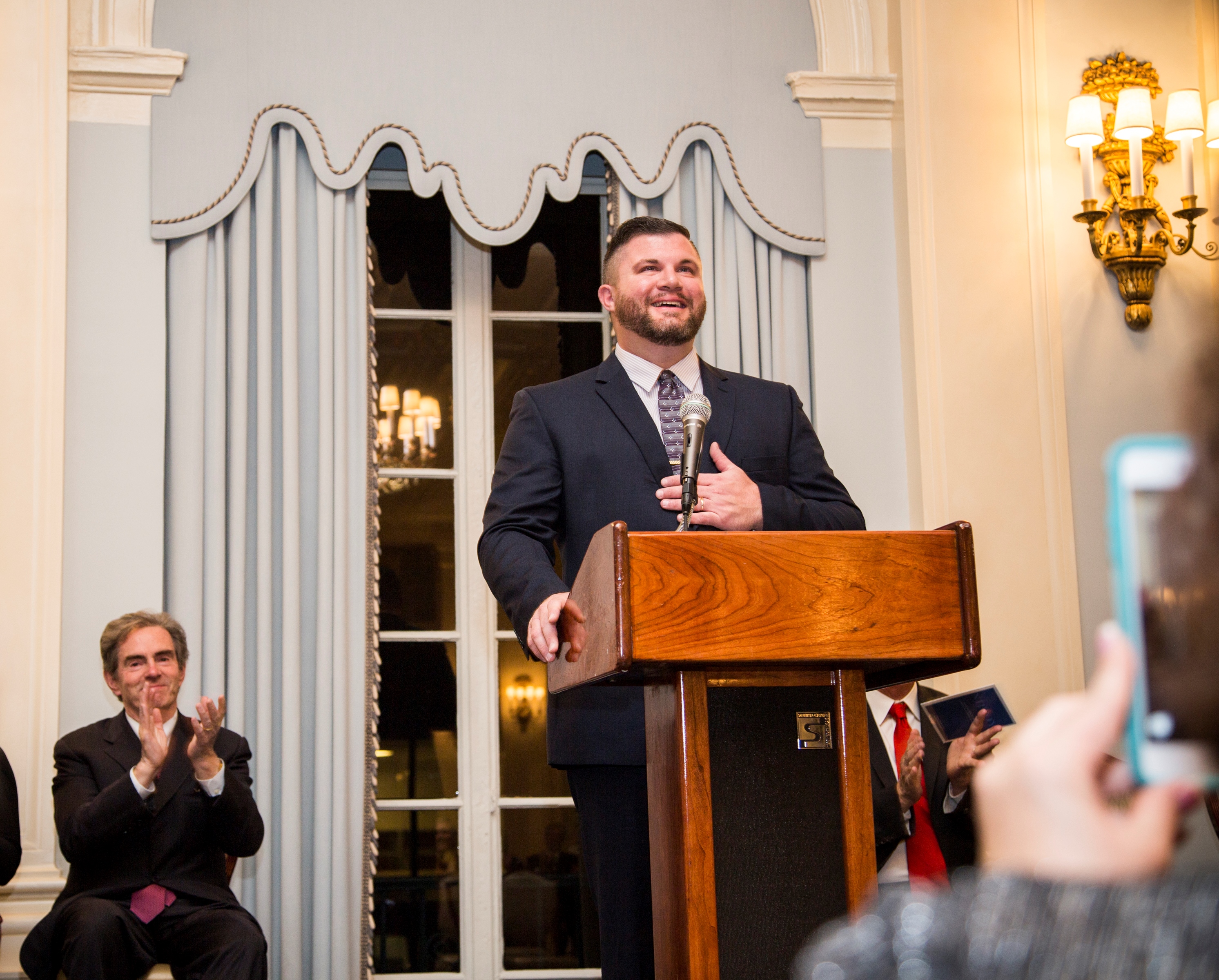 2016 National History Teacher of the Year, Kevin Cline, at his award ceremony in New York