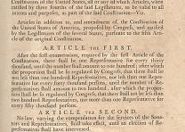 Proposed 12 amendments printed in the Journal of the First Session of the Senate of the United States (New York, 1789). (Gilder Lehrman Collection) Proposed 12 amendments printed in the Journal of the First Session of the Senate