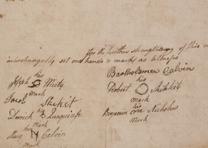 The Brotherton Indians’ agreement to oppose white settlement, January 6, 1780. (Gilder Lehrman Collection) The Brotherton Indians’ agreement to oppose white settlement, January 6, 1780.