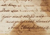 Archibald Hinshelwood to Joshua Mauger, August 19, 1765. (Gilder Lehrman Collection) Archibald Hinshelwood to Joshua Mauger, August 19, 1765. (GLC03902.61)