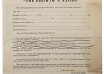 Blank Advice sheet for The Birth of a Nation, 1915. (Gilder Lehrman Collection) Blank Advice sheet for The Birth of a Nation, 1915. (Gilder Lehrman Collection)
