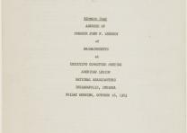Address of Senator John F. Kennedy of Massachusetts at Executive Committee Meeting, ca. October 16, 1953. (Gilder Lehrman Collection) Address of Senator John F. Kennedy of Massachusetts at Executive Committee Meet