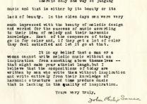 John P. Sousa to John W. Hughes, March 12, 1930. (Gilder Lehrman Collection) John P. Sousa to John W. Hughes, March 12, 1930. (Gilder Lehrman Collection)