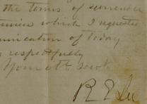 Robert E. Lee to Ulysses S. Grant on surrendering the Army of Northern Virginia, April 9, 1865. (Gilder Lehrman Collection) Robert E. Lee to Ulysses S. Grant, April 9, 1865. (GLC07967)