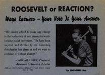 “Roosevelt or Reaction?” campaign poster, Democratic National Campaign Committee, 1936. (Gilder Lehrman Collection) “Roosevelt or Reaction?” campaign poster, Democratic National Campaign Committee