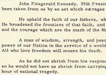 Lyndon B. Johnson, Proclamation 3561 - National Day of Mourning for President Kennedy, November 23, 1963. (Gilder Lehrman Collection) Lyndon B. Johnson, Proclamation 3561 - National Day of Mourning for President Ke