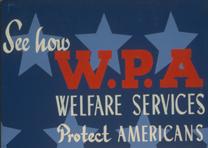 Detail from a poster for an exhibition in Chicago on the WPA (Library of Congress Prints and Photographs Division) Poster for an exhibition in Chicago, detail. (Library of Congress P&P)