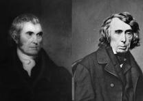 John Marshall and Roger B. Taney, Chief Justices of the United States. (Library of Congress Prints and Photographs Division) John Marshall and Roger B. Taney (Library of Congress Prints and Photographs)