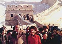 President and Mrs. Nixon at the Great Wall of China in February 1972. (National Archives and Records Administration) The Nixons at the Great Wall of China, February 1972. (NARA ARC id 194421)