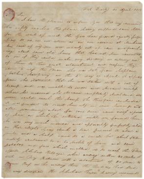 Thomas Glascock to Andrew Jackson, April 30, 1818. (Gilder Lehrman Collection)