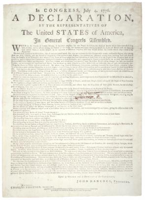 Declaration of Independence, Charleston, South Carolina, August 2, 1776. (Gilder Lehrman Collection)