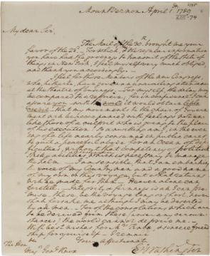 George Washington to Henry Knox, April 1, 1789. (Gilder Lehrman Collection, 
