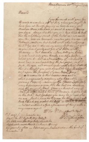 George Washington to Burwell Bassett, August 28, 1762. (The Gilder Lehrman Institute, GLC07545)