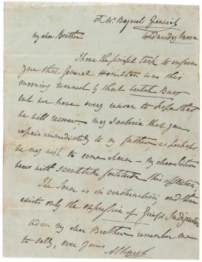 Angelica Schuyler Church to Philip Schuyler, July 11, 1804. (Gilder Lehrman 