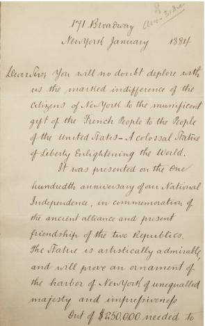 Ulysses S. Grant to Tiffany and Co., January 1884. (Gilder Lehrman Collection)