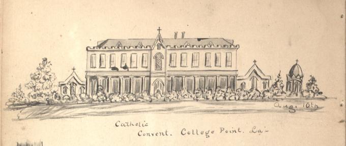Catholic Convent, College Point, Louisiana, ca. 1864. (Gilder Lehrman Collection)