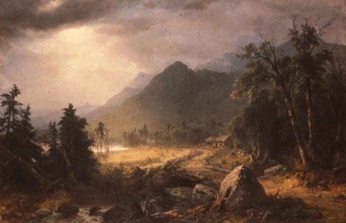 The First Harvest in the Wilderness, 1855, by Asher B. Durand (1796–1886). (Brooklyn Museum)