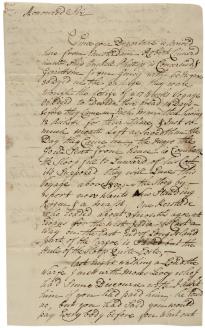 Stephen Bayard to Robert Livingston, November 12, 1725. (Gilder Lehrman Collection)