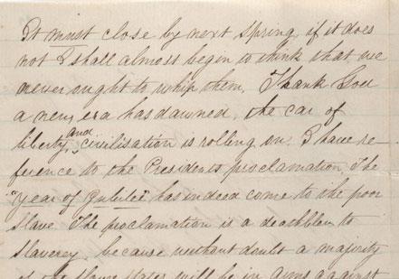 The second page of a letter from Union officer John P. Jones to his wife in Illinois on October 3, 1862. The Gilder Lehrman Collection. The second page of a letter from Union officer John P. Jones to his wife in Illi