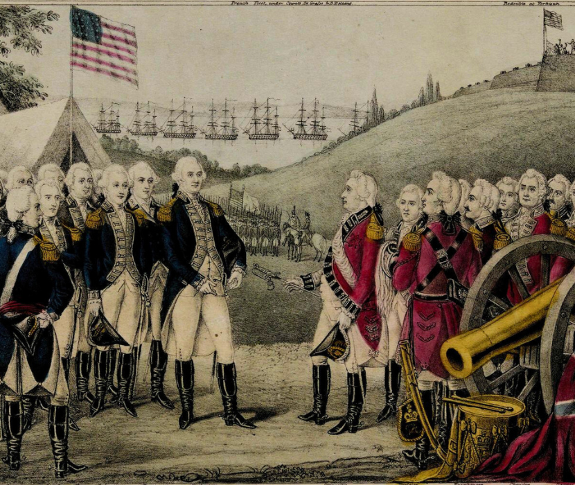 James Baillee's 1845 lithograph depicting the surrender of Cornwallis at Yorktown