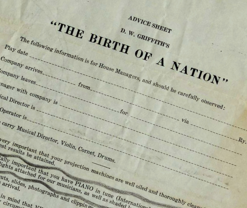 "Advice Sheet" for theaters restricting access to Birth of a Nation for African Americans