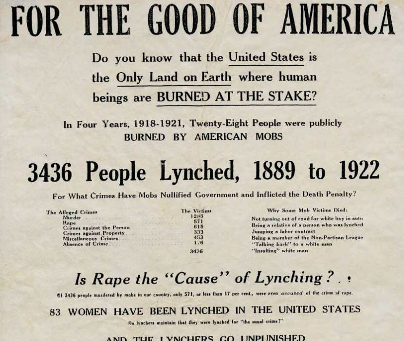 Pamphlet decrying lynching crisis.