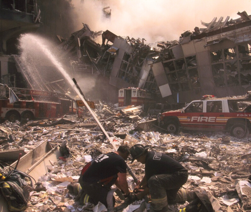 Photo of Ground Zero on 9/11.