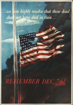 Remember Dec. 7th! poster, designed by Allen Saalburg and published by the Office of War Information, Washington DC, 1942. (Gilder Lehrman Collection)