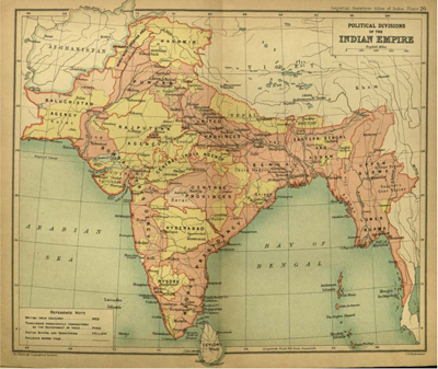 "Political Divisions of the Indian Empire" in Imperial Gazetteer of Indian, vol. 26 (Oxford University Press, 1908). (Internet Archive)