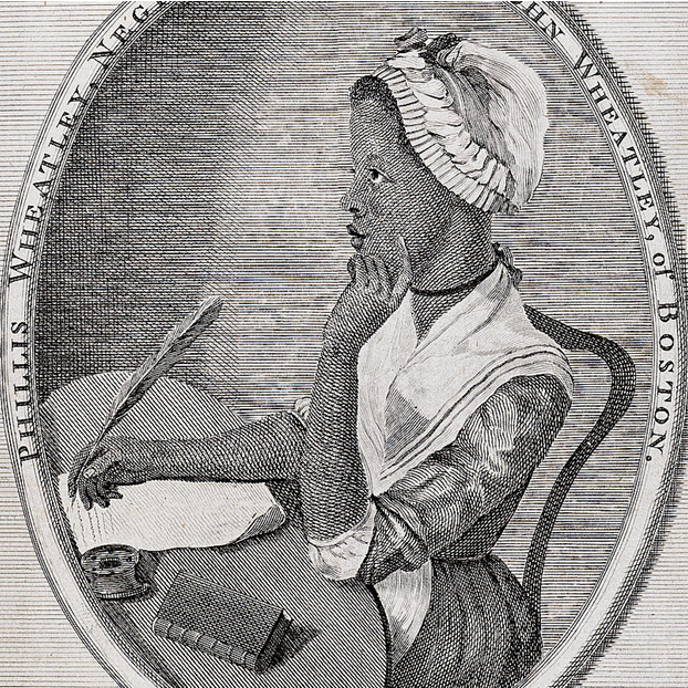 The History of Anti-Slavery Writings (Image of Phillis Wheatley sitting at a desk as she writes)