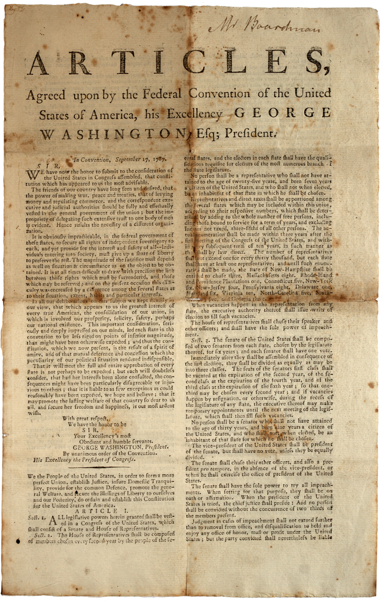 The Official Edition of the United States Constitution and the First  Printing of the Final Text of the Constitution, We, the People of the  United States