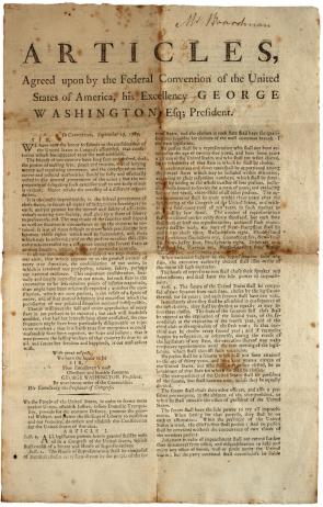 US Constitution printed in Albany, New York, 1788. (GLC07866)