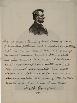 Frederick Douglass’s tribute to Abraham Lincoln, 1880 (GLC09091)