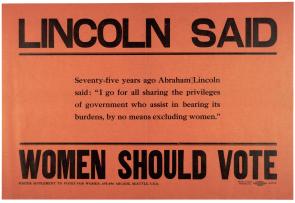 Lincoln Said Women Should Vote, ca. 1910 (Gilder Lehrman Collection)