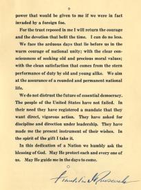 Inaugural Address of Franklin D. Roosevelt, March 4, 1933 (GLC00675)