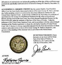 Florida Certificate of Ascertainment 2000 (NARA)