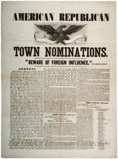 American Republican Town Nominations. ”Beware of Foreign Influence”