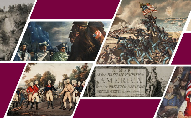 banner with different image vignettes from American History