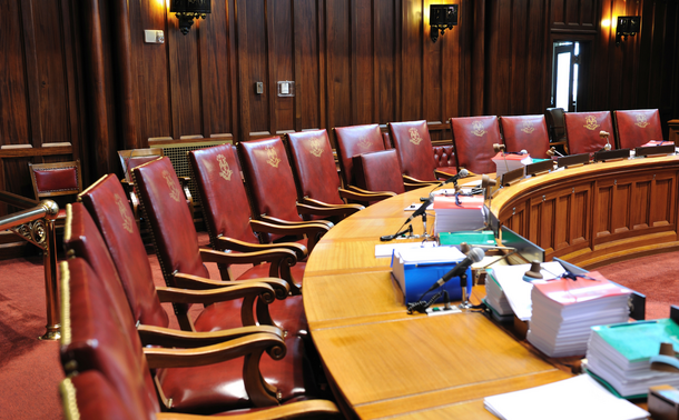 Row of seats in the Senate Chamber