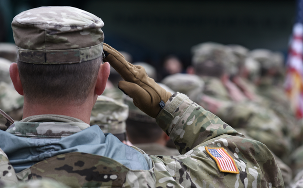 Soldiers saluting 