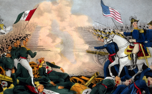 Illustration of Battle from Mexican American War