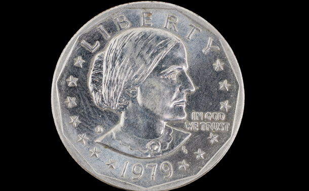 Coin with Susan B. Anthony's face