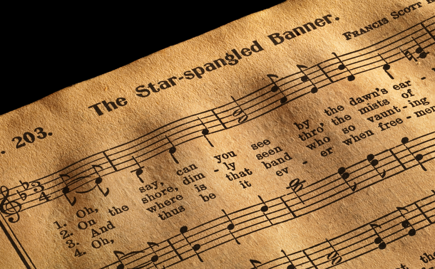 Music sheet for "The Star-Spangled Banner" 