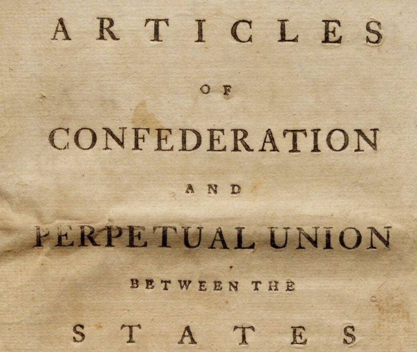 Title page of the 1777 Articles of Confederation and Perpetual Union
