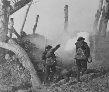 Photo of troops in World War 1.