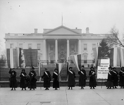 Photo of Women's Suffrage picket of the White House.