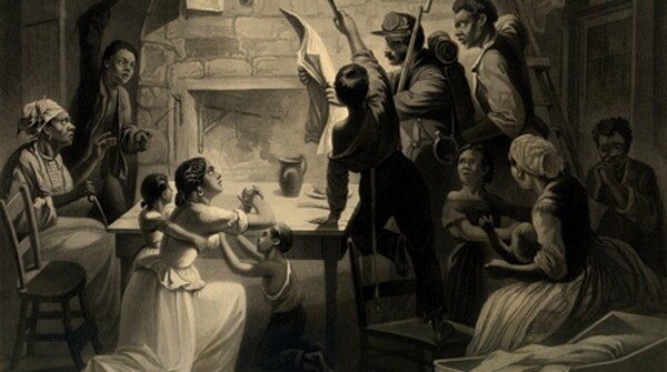 Reading the Emancipation Proclamation, Hartford, Connecticut, 1864. (The Gilder Lehrman Institute, GLC07595)