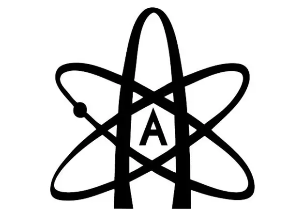 Letter A with electron orbiting