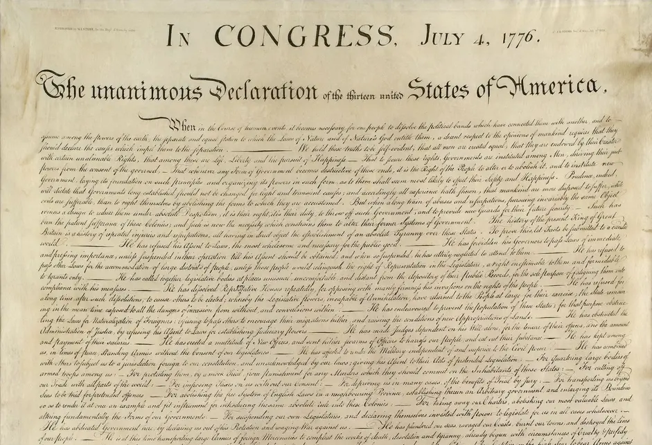 Facsimile reproduction of the Declaration